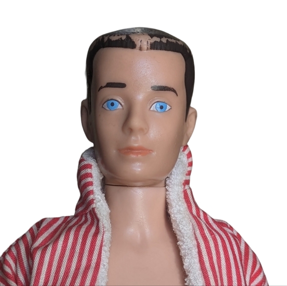 1960 Vintage Barbie's Ken MADE IN USA Brunette with Original Swimsuit Top Trunks - Picture 13 of 16